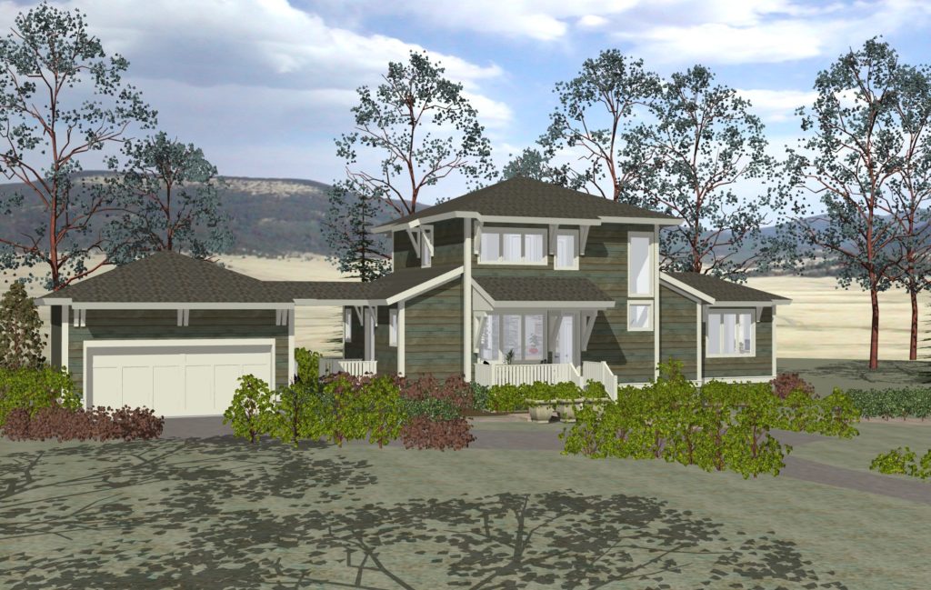 This expanded home designs adds a garage wing, a master suite wing, and an enhanced screened porch.