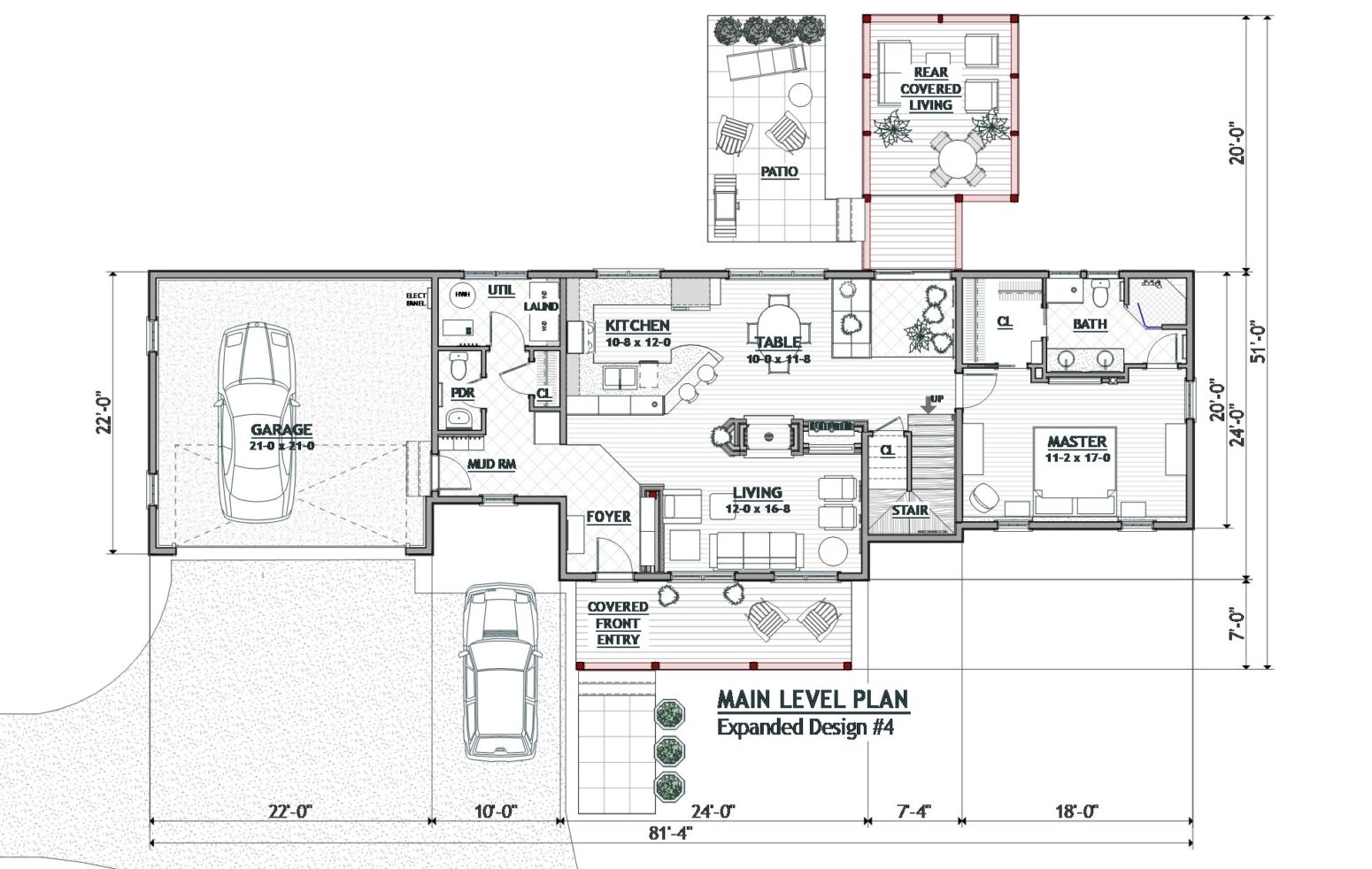 Complete 4 bedroom design with rustic traditional look.