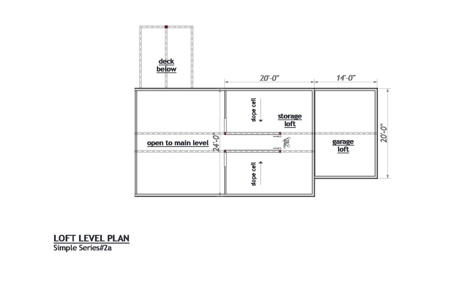 Storage space in loft is hidden from view below.