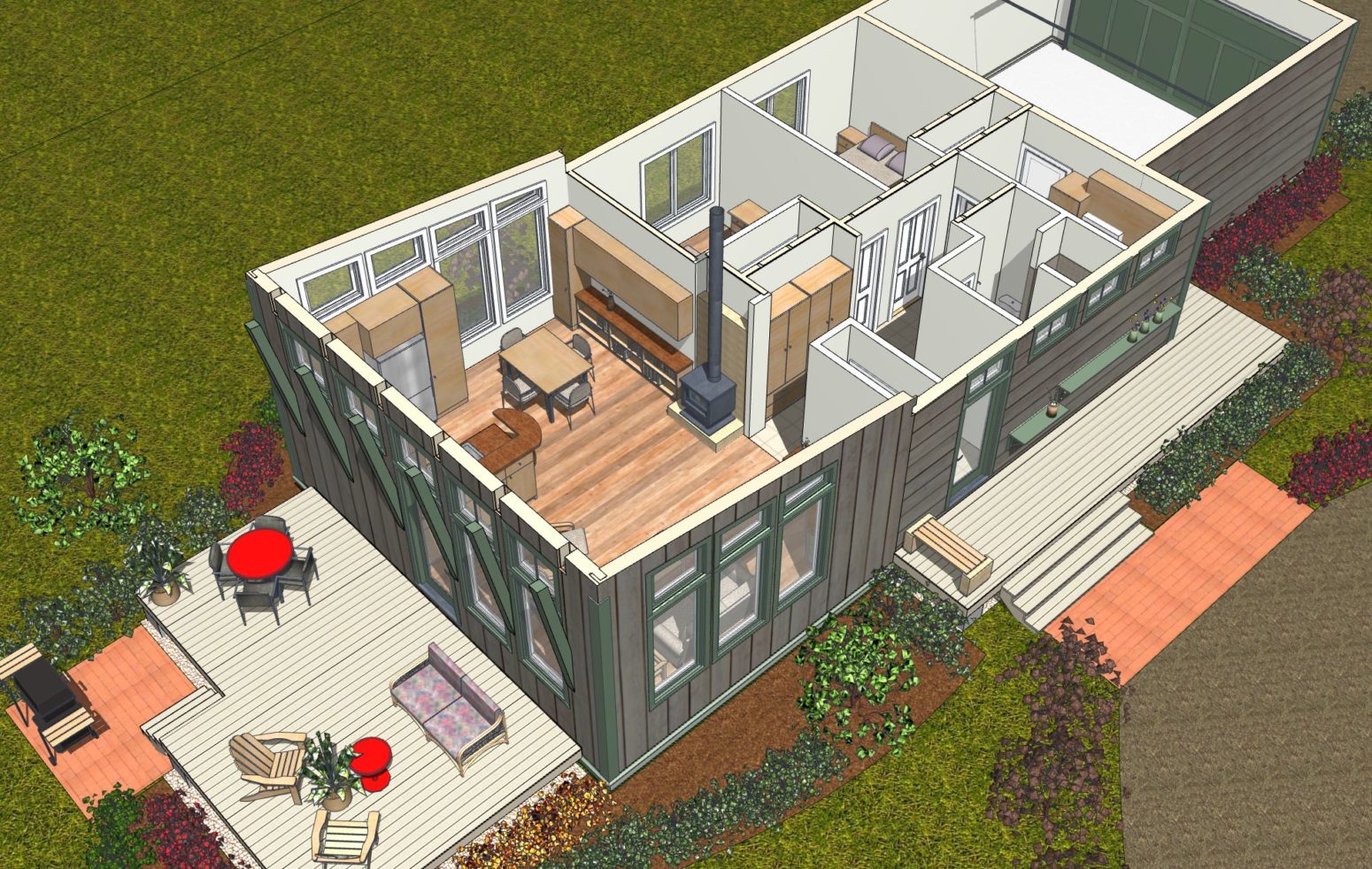 This functional home plan also has a direct connection to the garage.