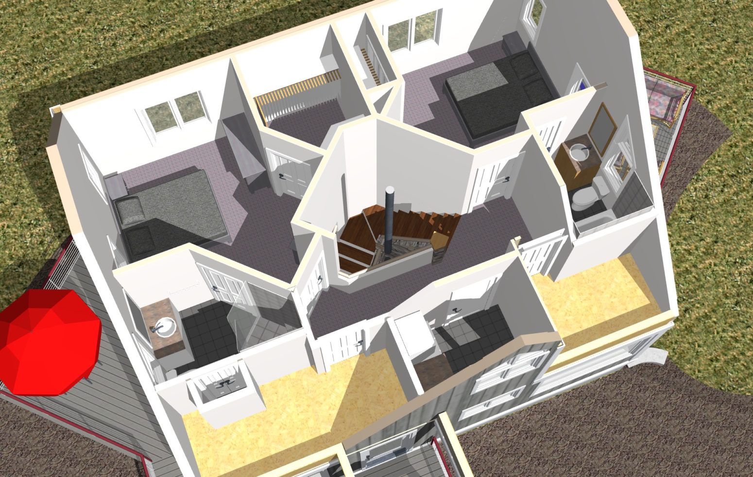 This is a full upper level this smaller home plan and not a loft. space.