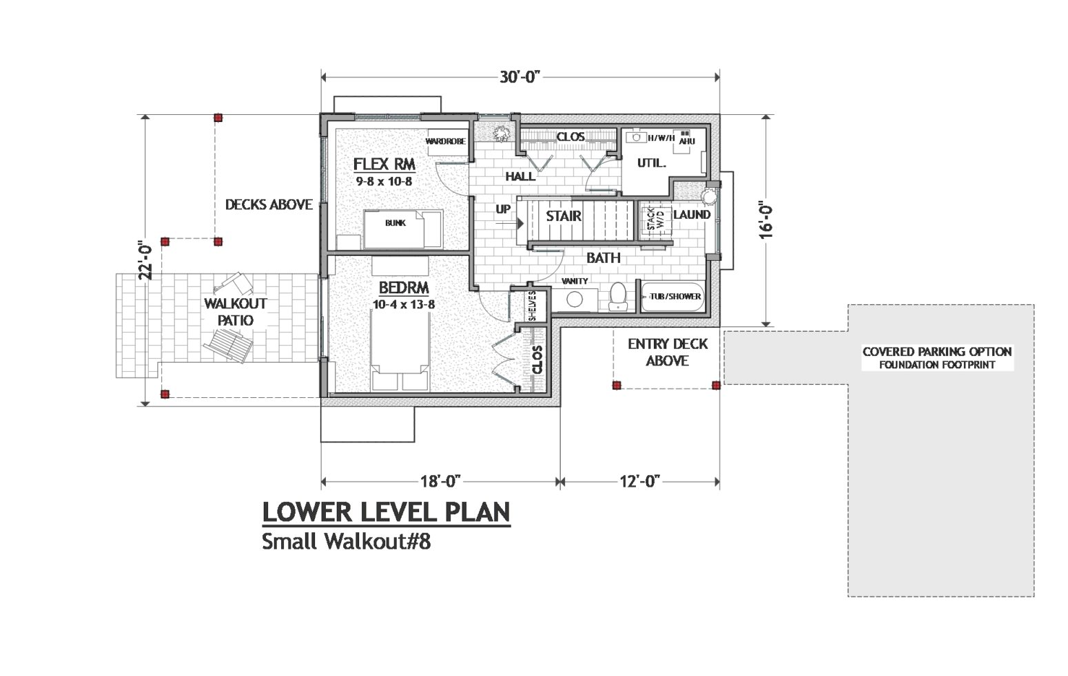 The bath and utility space is combined and shares the right side window.