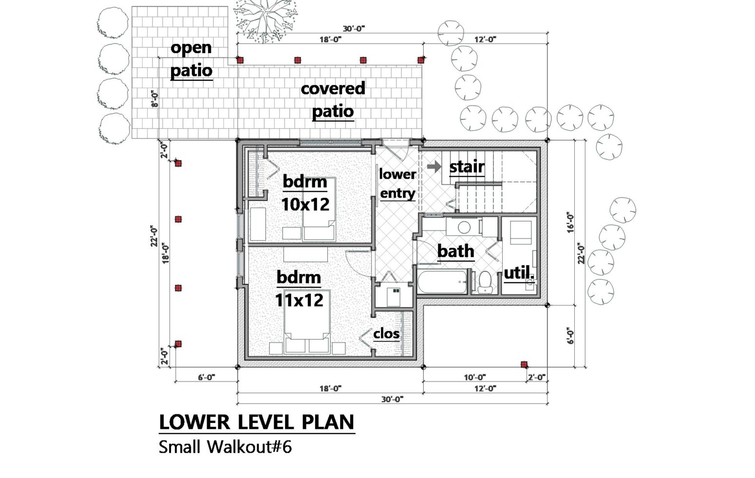 Lower walkout level design plan has no unused space.