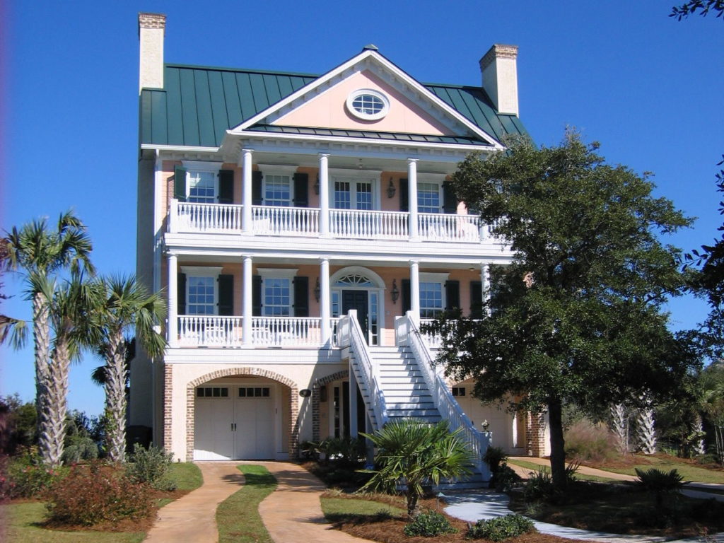 Southern colonial roots to this barrier island home design