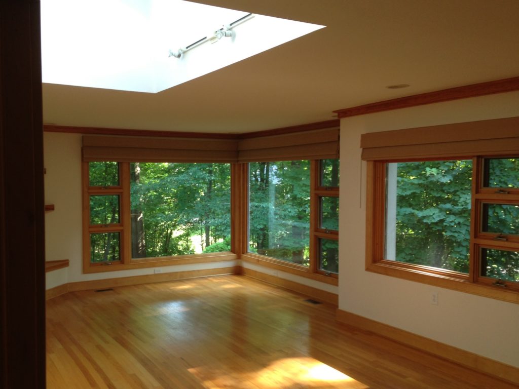 Living room expansion with corner windows