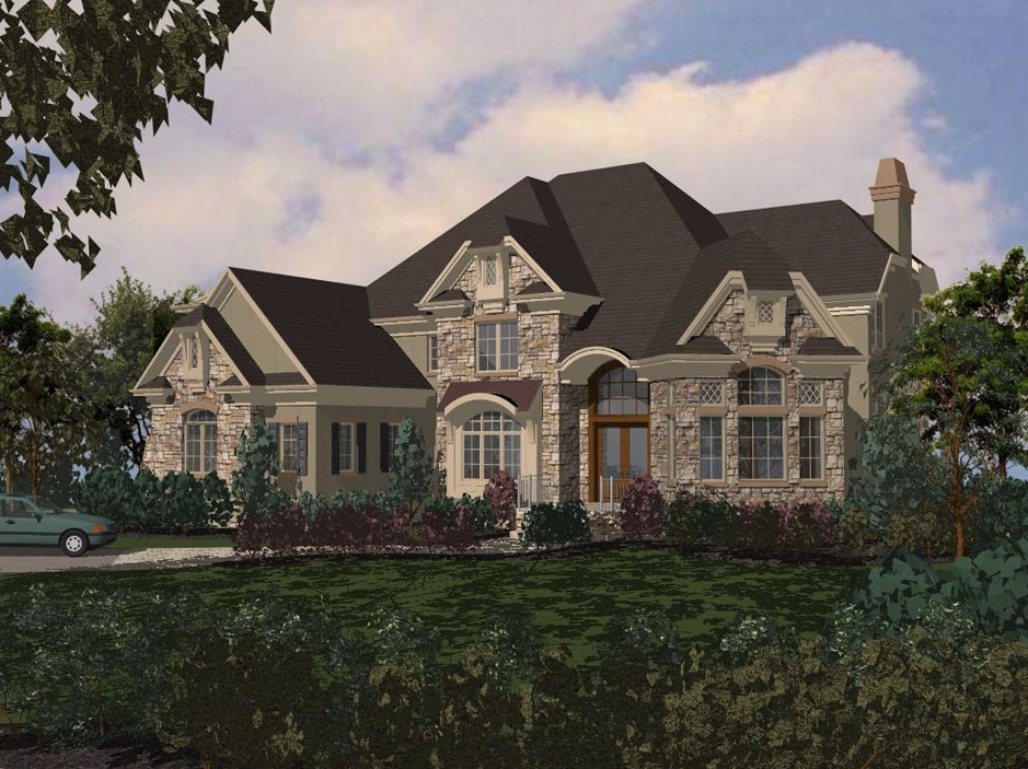 A smaller european home design on a smaller subdivision lot